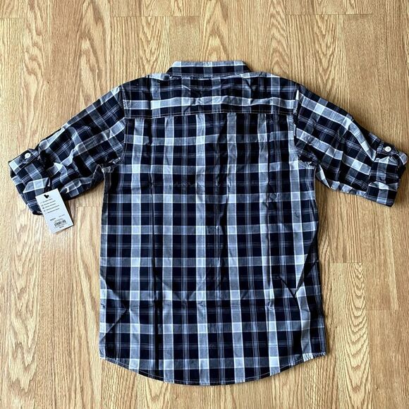 Urban Pipeline Plaid Button Up Black Gray Large - Picture 6 of 11